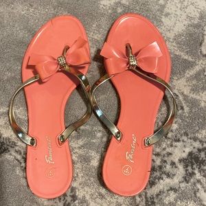 Coral Bow Sandals